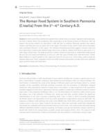 The Roman Food System in Southern Pannonia (Croatia) From the 1st–4th Century A.D.